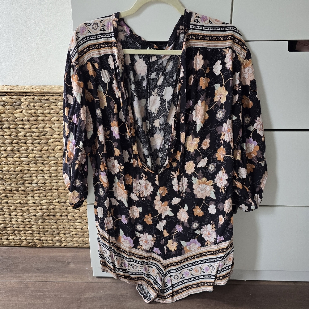 Floral Black Women's Top